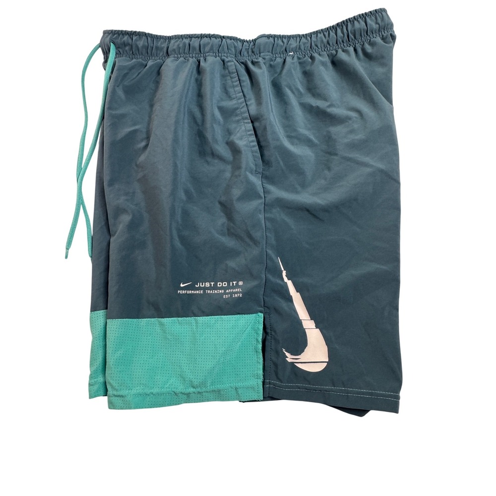 Nike Challenger Dri-FIT Mens Training Shorts XL Teal Aqua Just Do It DD2003-058